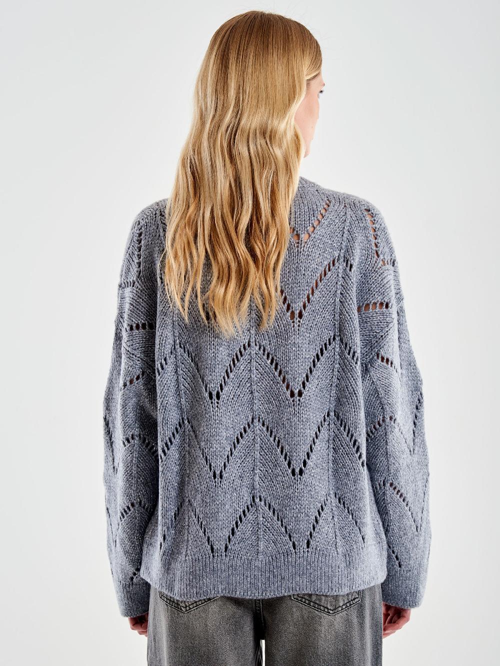 Vicolo Girocollo Over Trecce Lurex Grigio Online