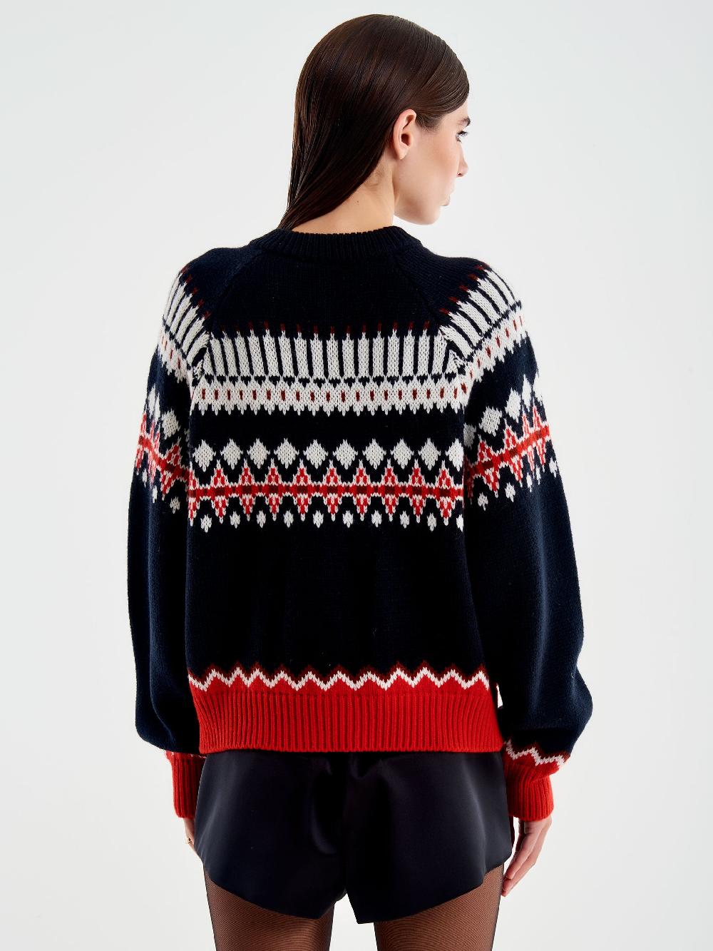 Vicolo Cardigan con Tasche Motivo Jaquard Nero I Più Venduti