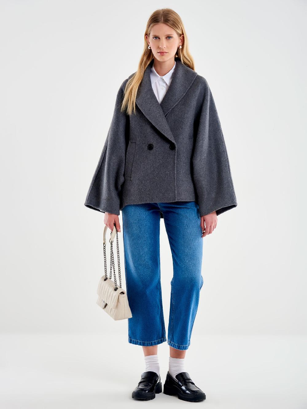 Vicolo Giacca Kimono Oversized Grigio Offerta San Valentino