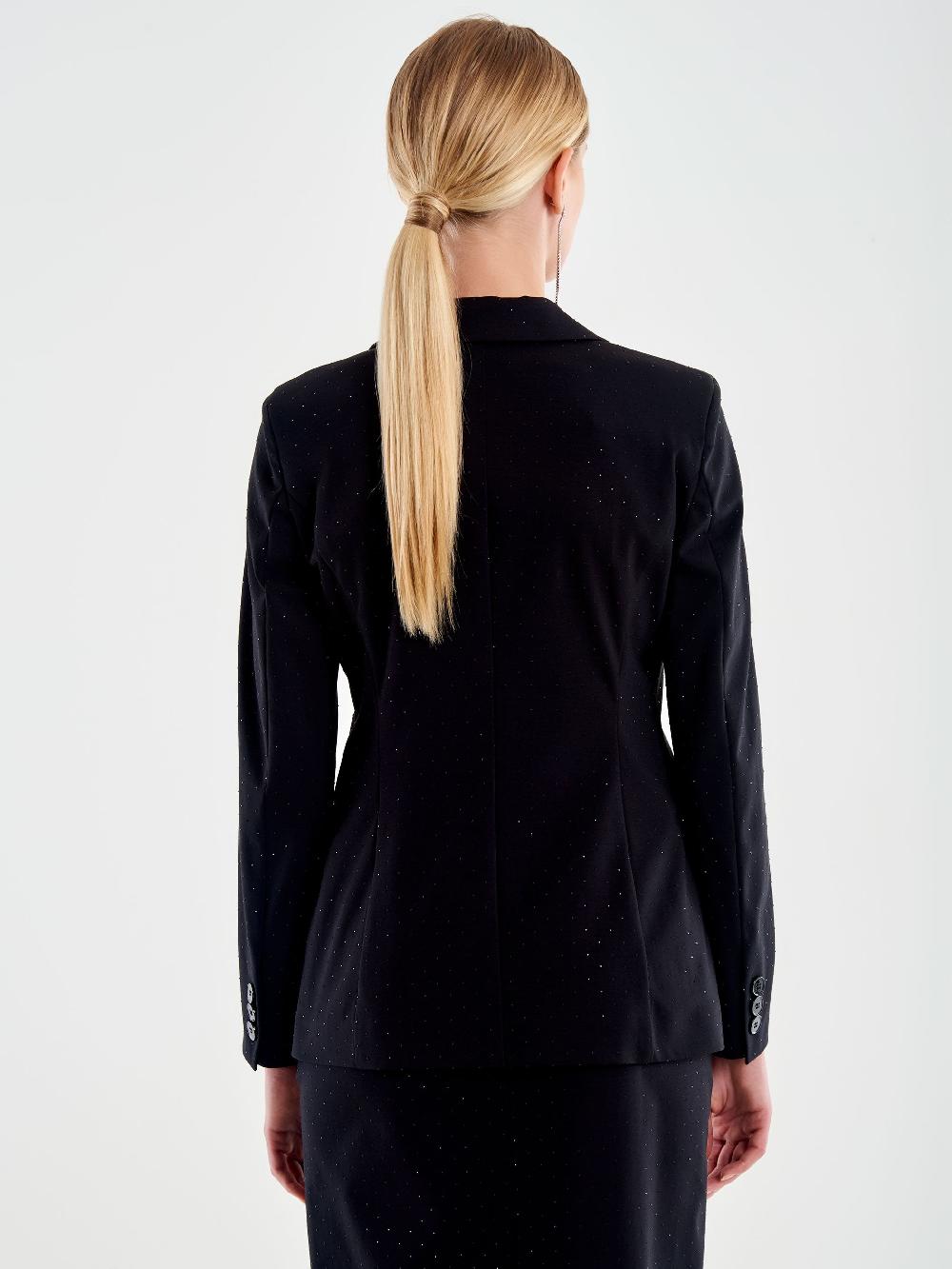 Vicolo Blazer Sfiancato con Strass Nero Offerta temporanea