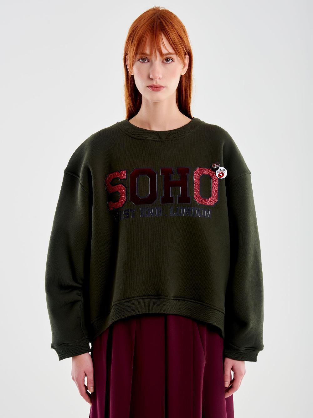 Vicolo Felpa con Stampa e Spille Militare Super Saving Price