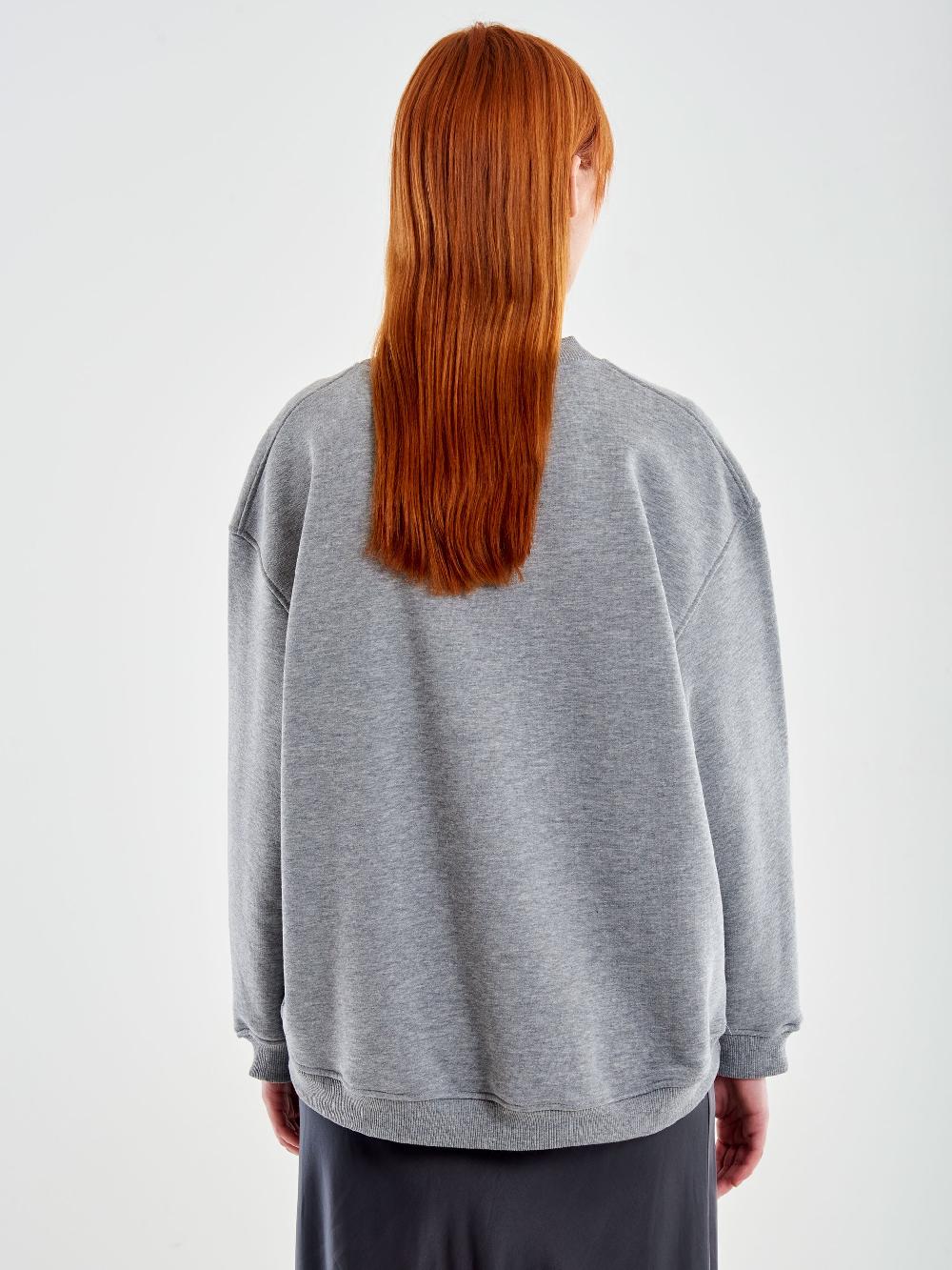 Vicolo Felpa Oversized Wild Life Grigio Rilascio limitato