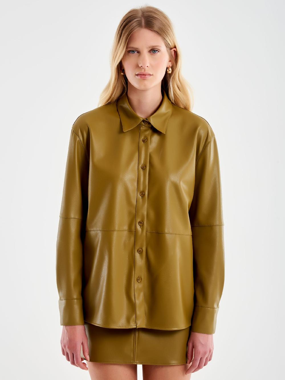 Vicolo Camicia Effetto Pelle Militare Fino al 55% di sconto