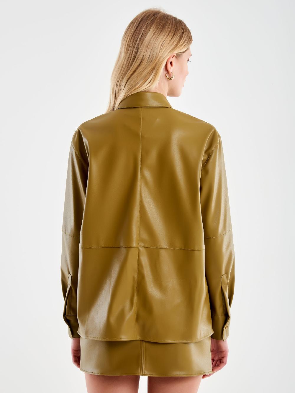 Vicolo Camicia Effetto Pelle Militare Fino al 55% di sconto