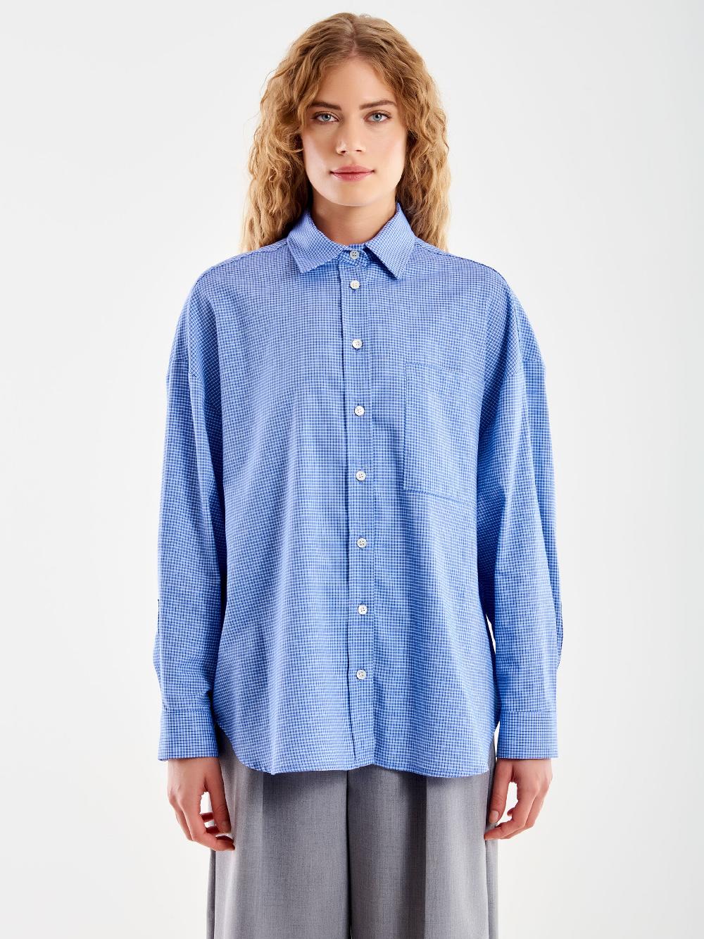 Vicolo Camicia a Quadri con Tasca Blu Discount Store per i nuovi prodotti