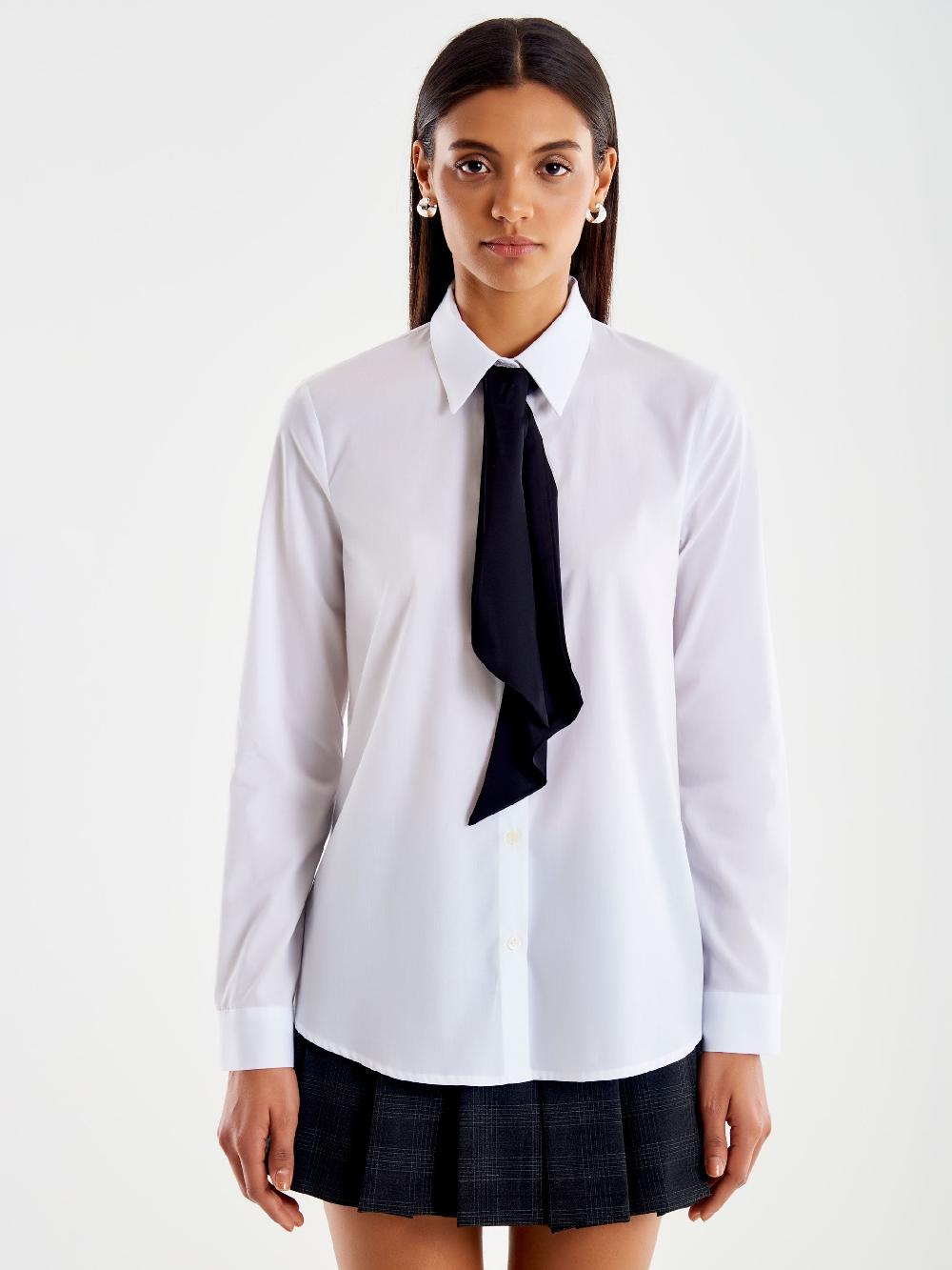 Vicolo Camicia con Lavalliere Bianco Trasporto libero internazionale