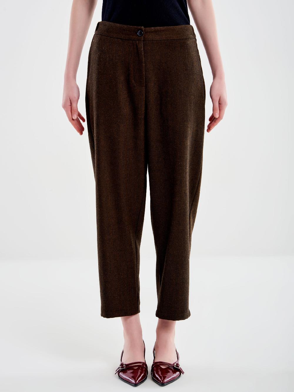 Vicolo Pantalone Carrot Fit Fesco di Lana Spinato – Vicolo Officina