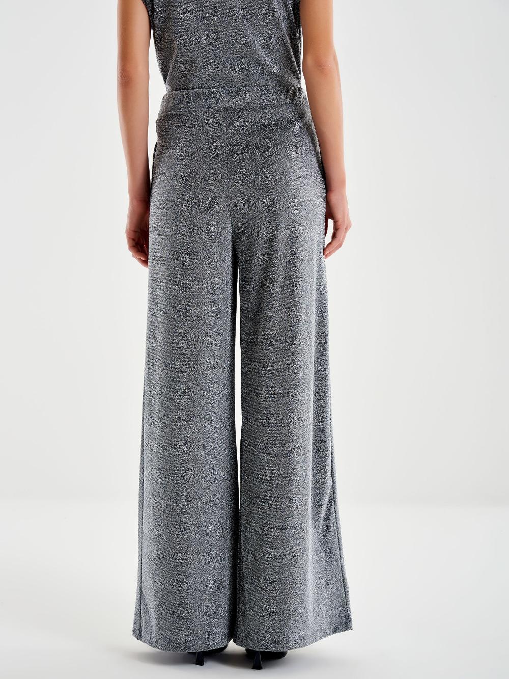 Vicolo Pantalone Ampio Lurex Grigio Sconti questo mese