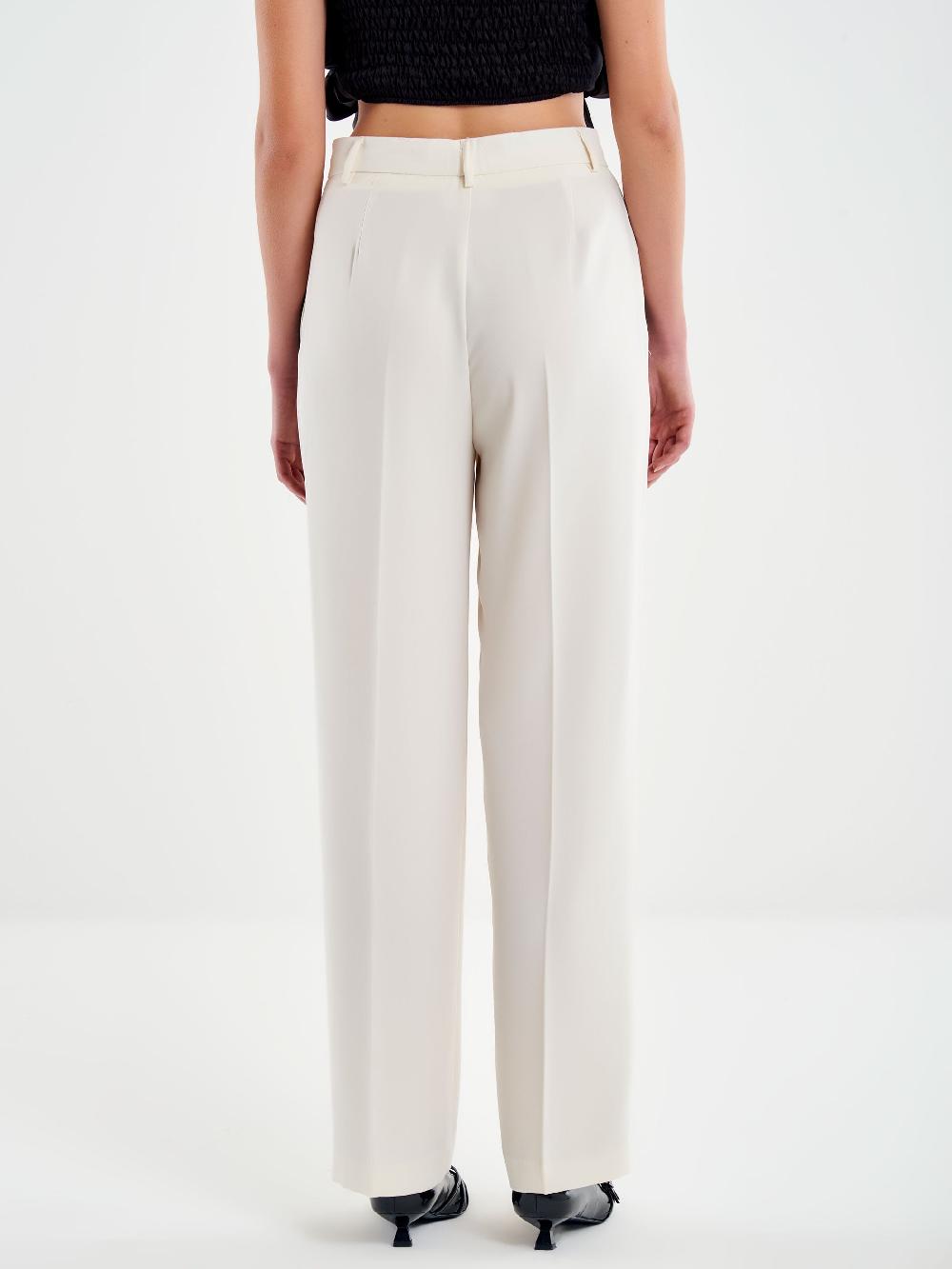Vicolo Pantalone Banda Laterale Satin a Contrasto Bianco Italia