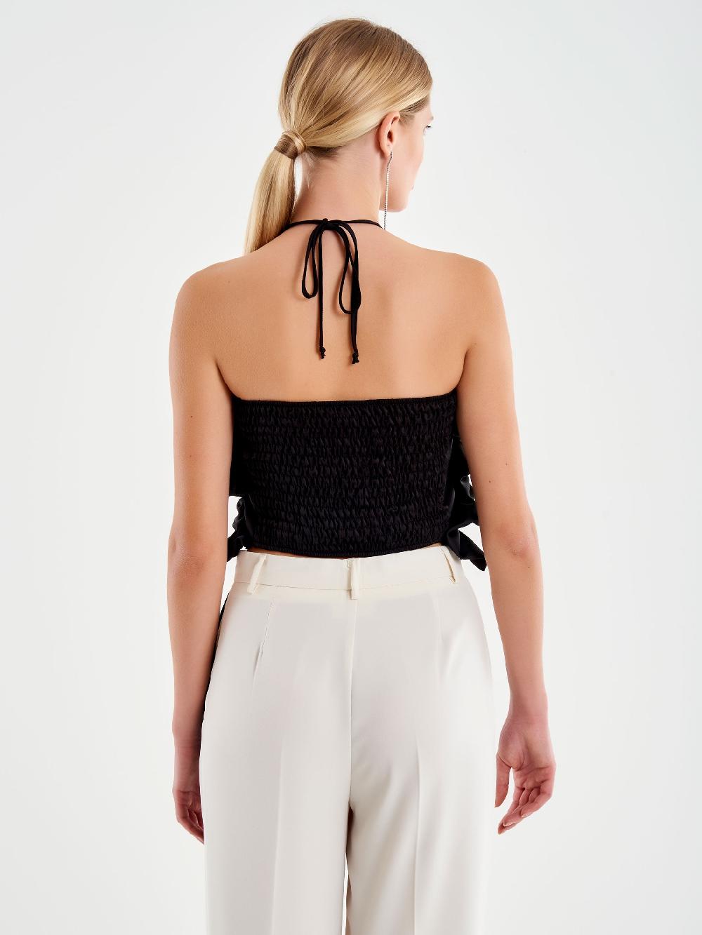 Vicolo Top Con Rouches Nero Economico