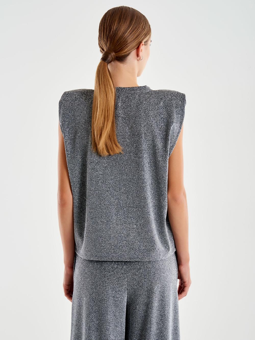 Vicolo Canotta con Spalline Lurex Grigio Hotsell