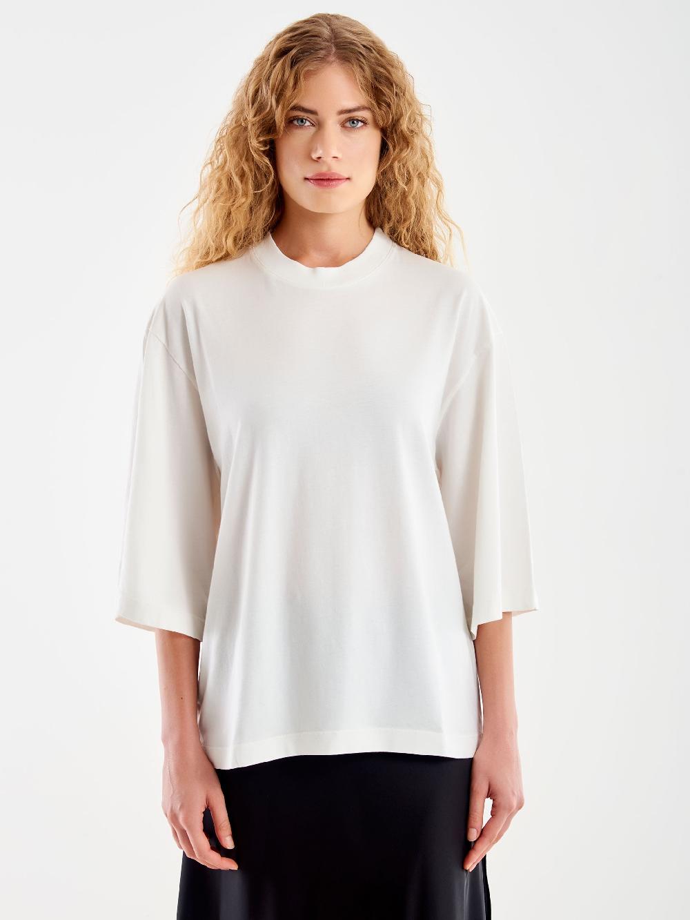 Vicolo T-Shirt Over Maniche Ampia Bianco I Più Venduti