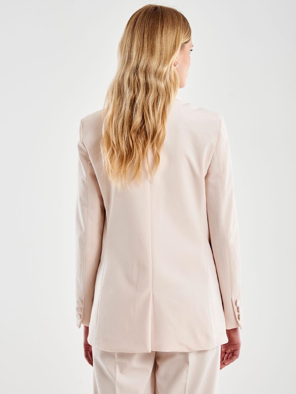 Vicolo Blazer Velluto con Spilla Bianco Negozio