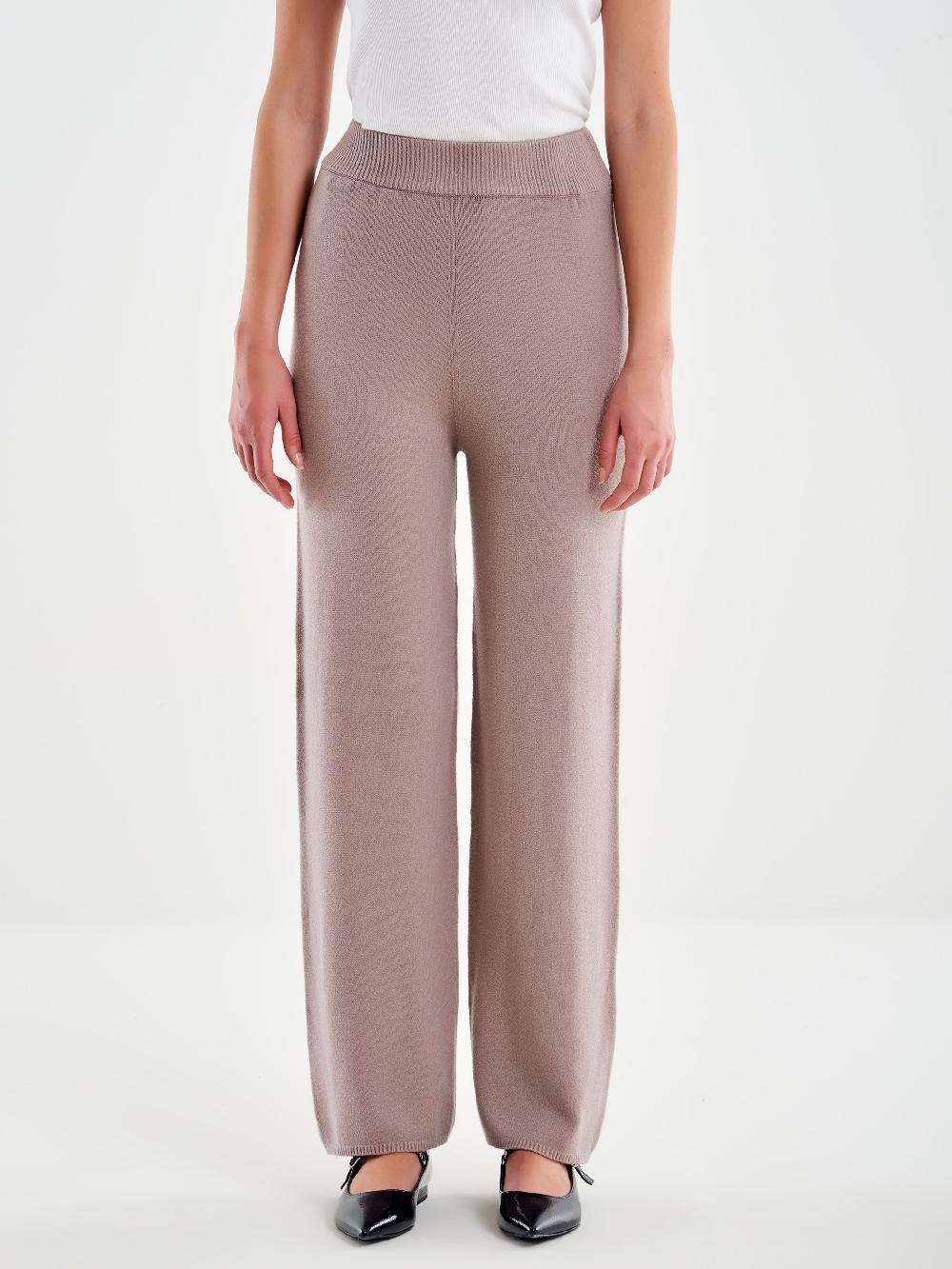 Vicolo Pantalone in Maglia con Elastico Beige Negozio online di fabbrica