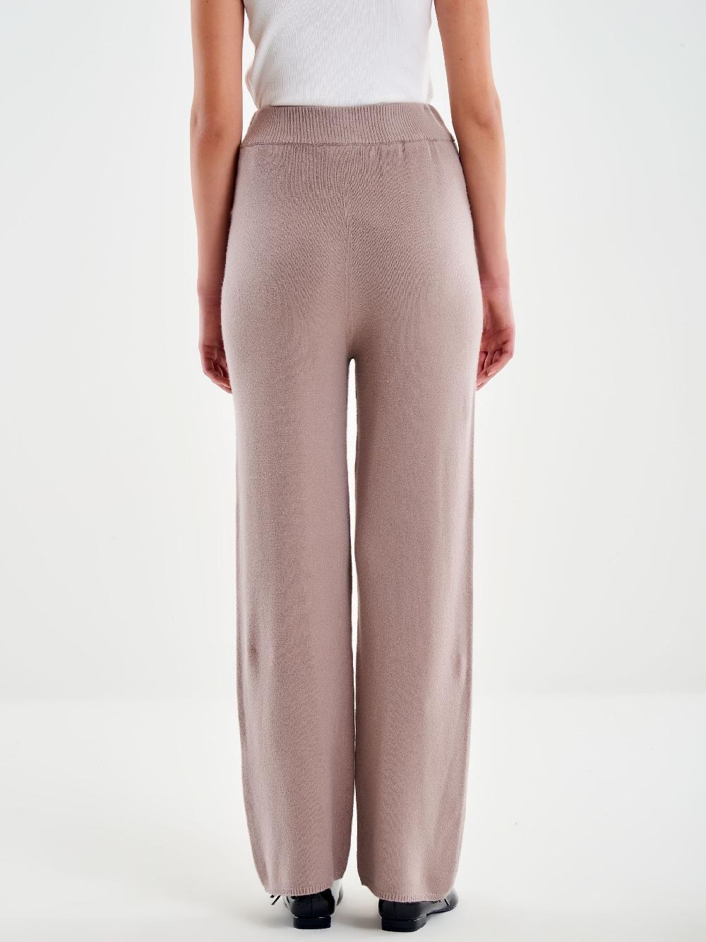 Vicolo Pantalone in Maglia con Elastico Beige Negozio online di fabbrica