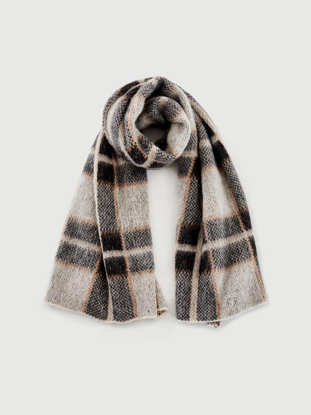 Vicolo Sciarpa in Mohair Fantasia Check Grigio Flash Sale