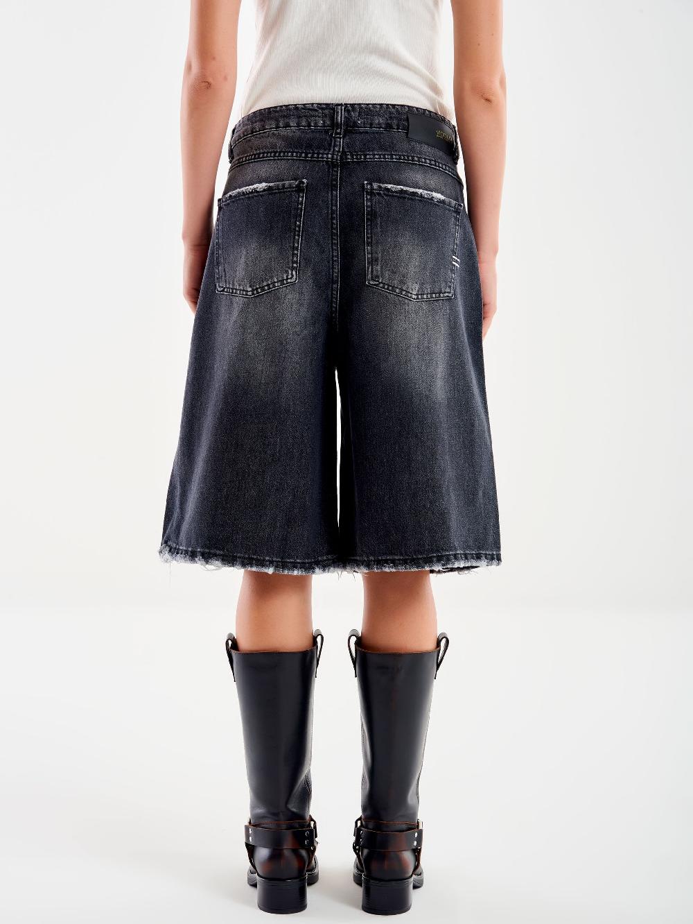 Vicolo Jeans Bermuda Nero Rotture Nero Fino al 55% di sconto