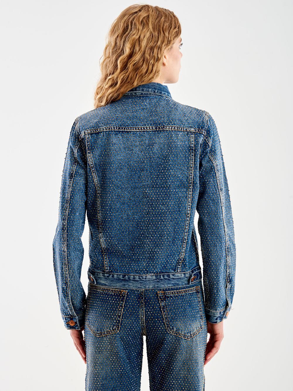 Vicolo Giacca Jeans e Strass Blu Enormi sconti