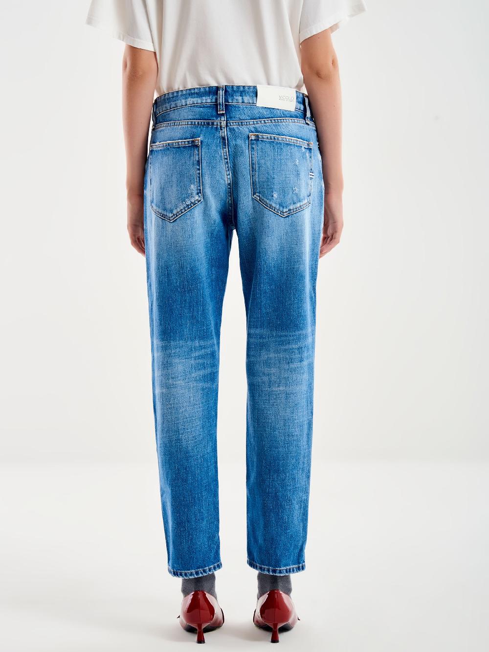 Vicolo Jeans Icon Piper Con Rotture Blu Nuovo