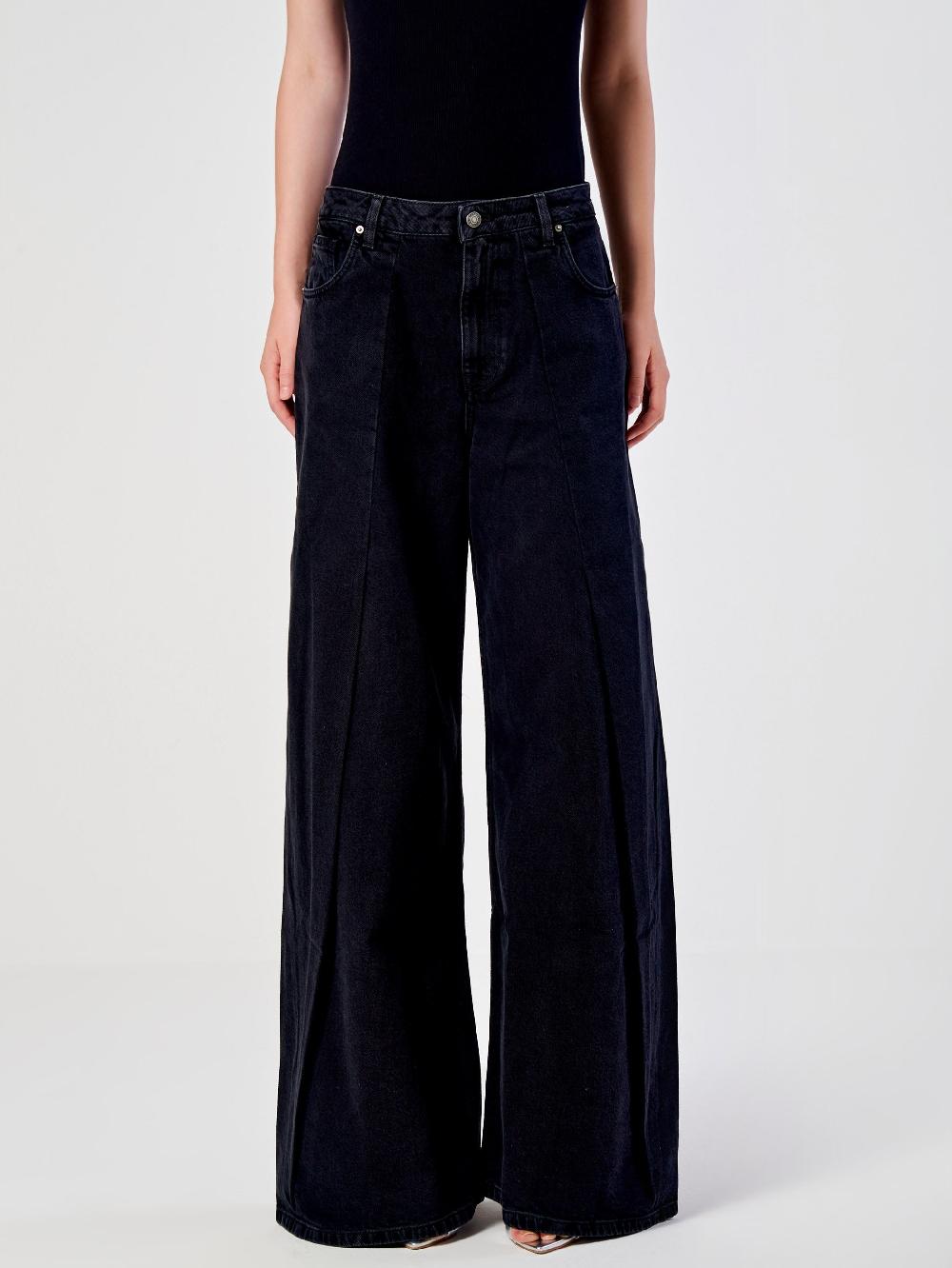 Vicolo Jeans Ampio con Pence Nero Promozione