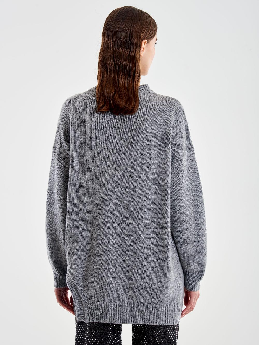 Vicolo Pull Girocollo Cut Out Grigio Affare Del Giorno