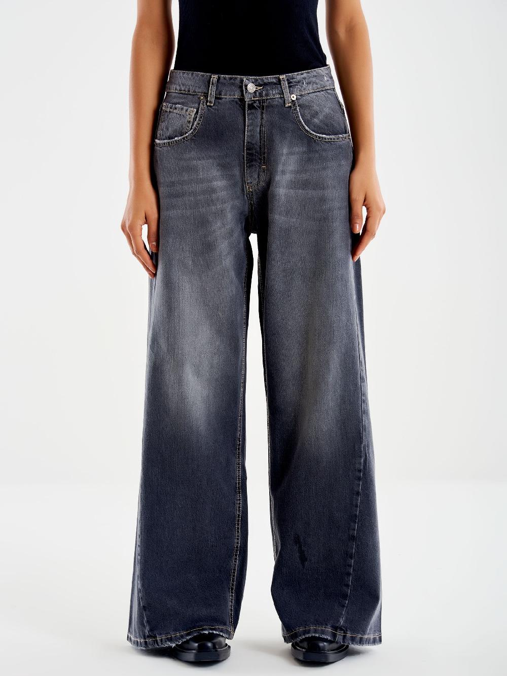 Vicolo Jeans Margaret Ampio Nero Vendita Economica