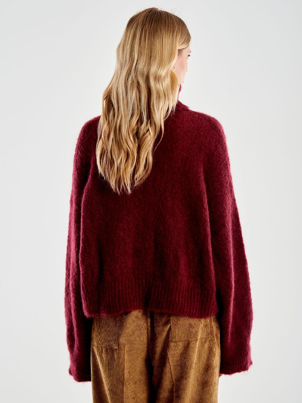 Vicolo Dolcevita Cropped Boxy Bordeaux Flash Sale
