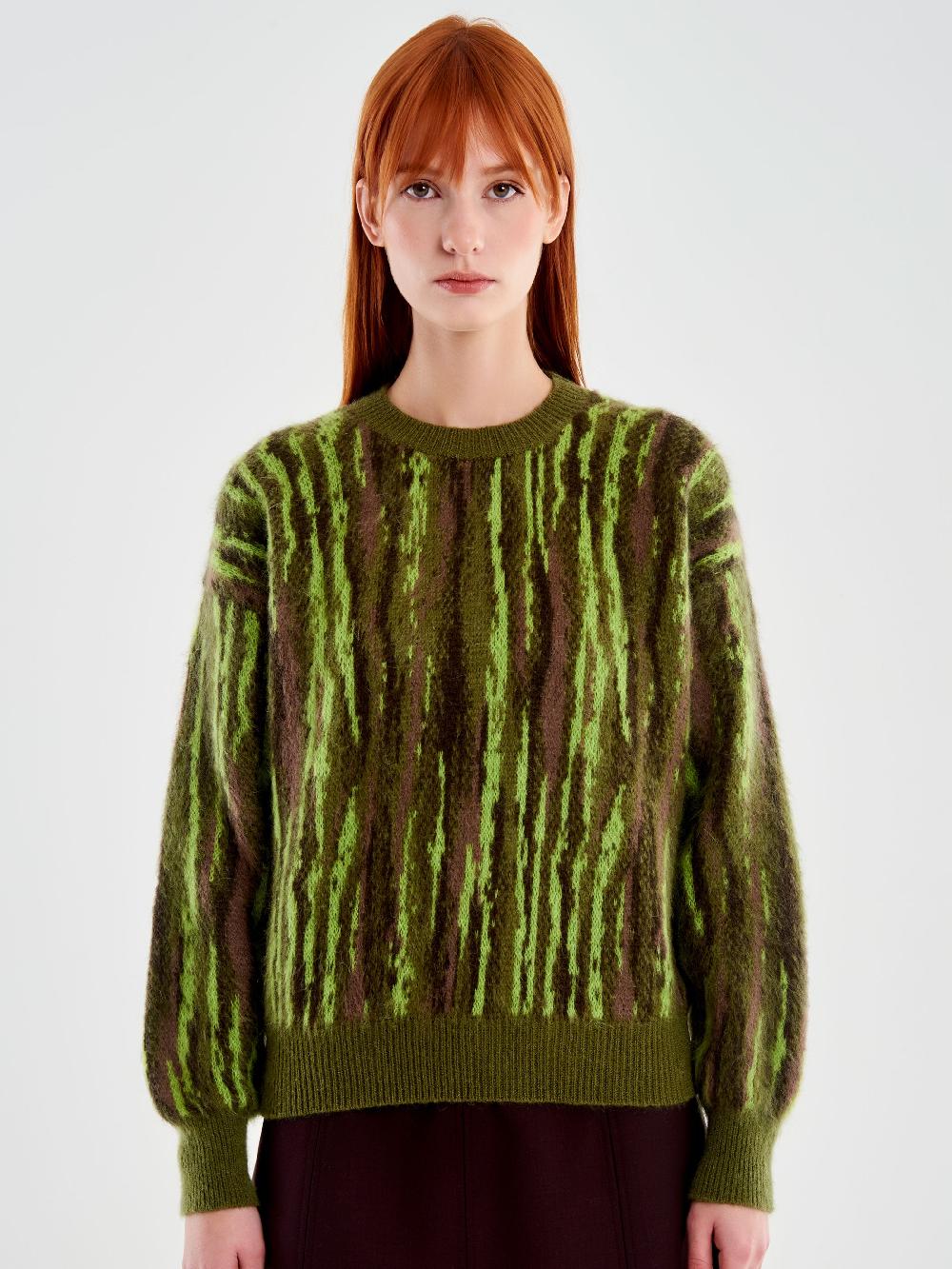 Vicolo Pull Girocollo Fantasia Verde Vendite stagionali