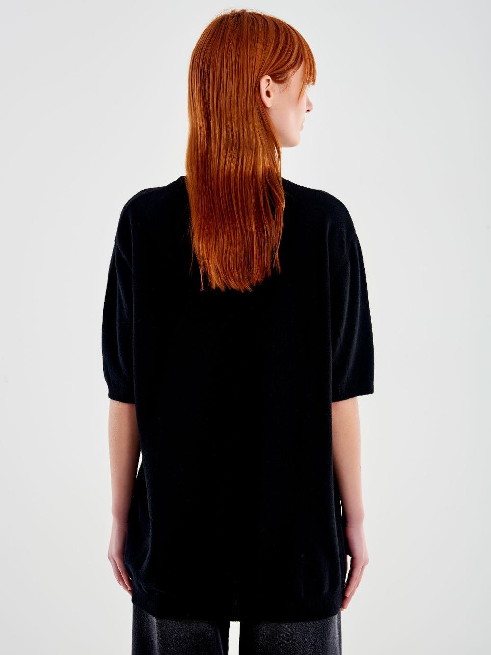 Vicolo Maxi Maglia con Cabochon Nero Offerta natalizia