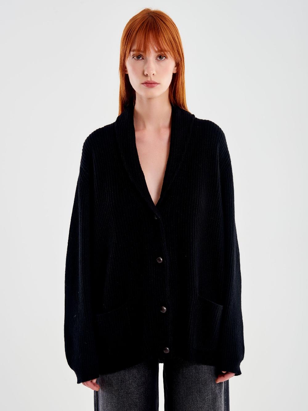 Vicolo Cardigan con Toppe Nero Offerta per la Festa della Mamma