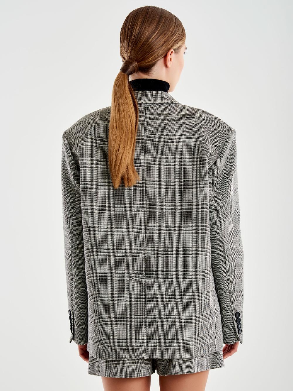 Vicolo Blazer Over Doppiopetto Principe di Galles Grigio Latest fashion