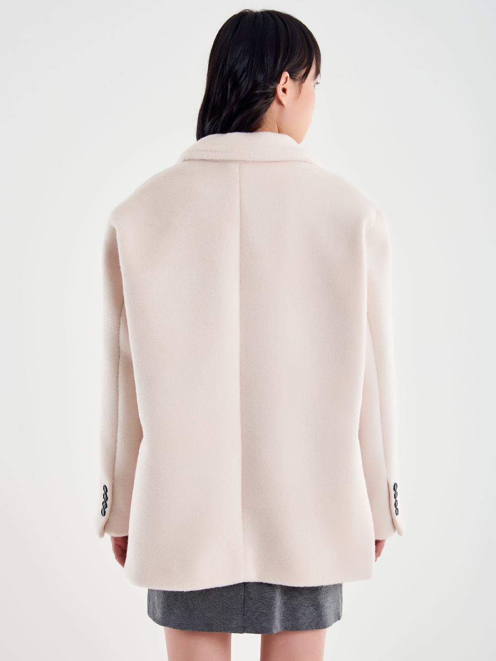 Vicolo Blazer Bouclé Oversized Bianco Offerte giornaliere