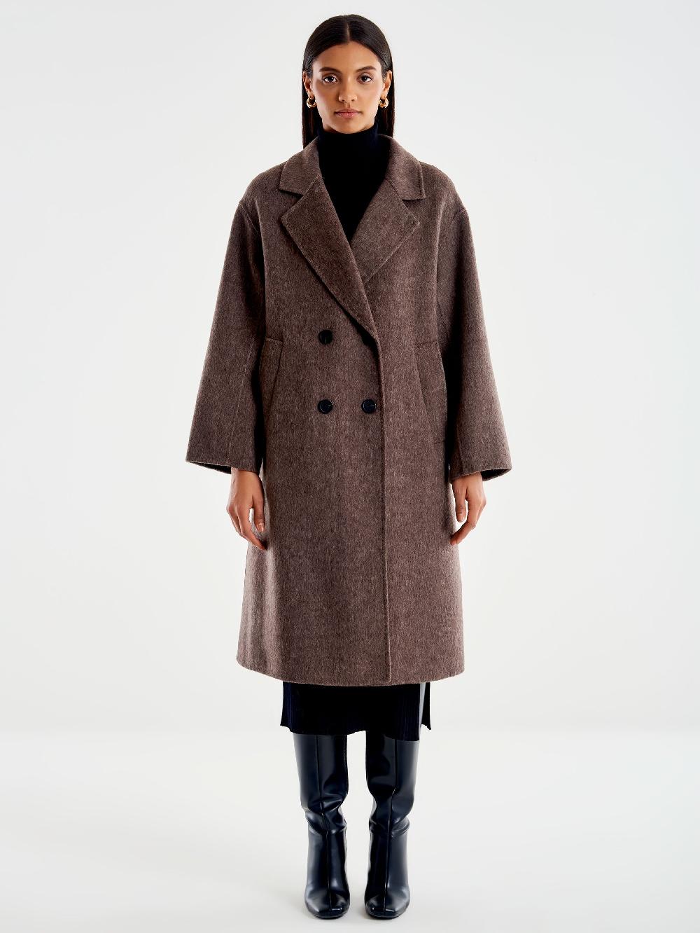 Vicolo Cappotto Doppiopetto Oversized Moro Super Saving Price
