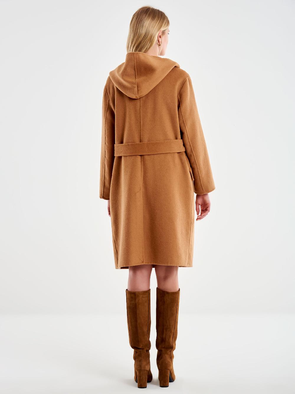 Vicolo Cappotto con Cappuccio Cammello Offerta settimanale