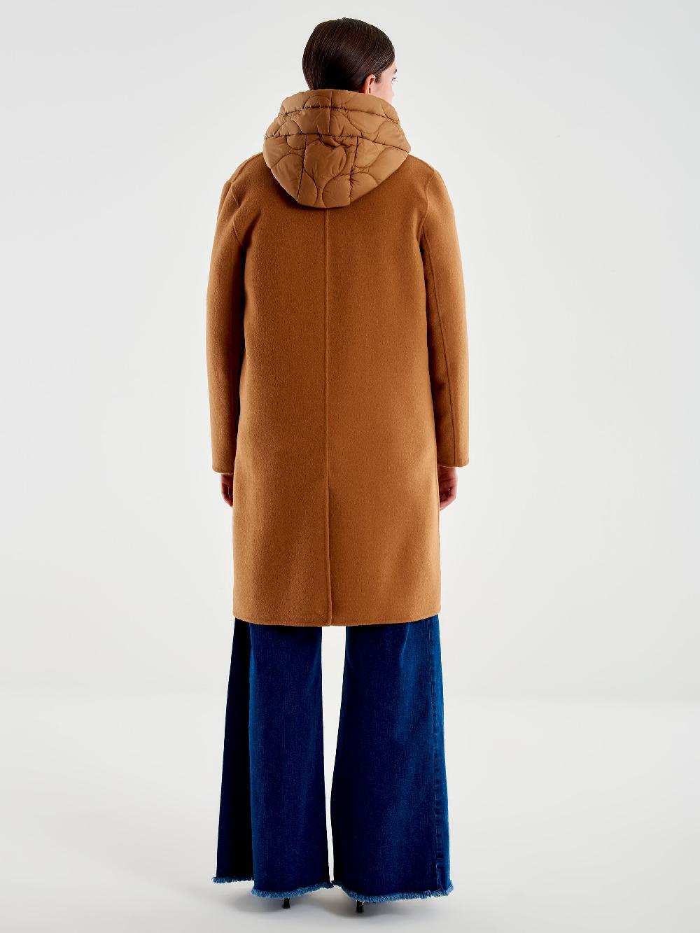 Vicolo Cappotto con Gilet Imbottito Cammello Ritorno libero