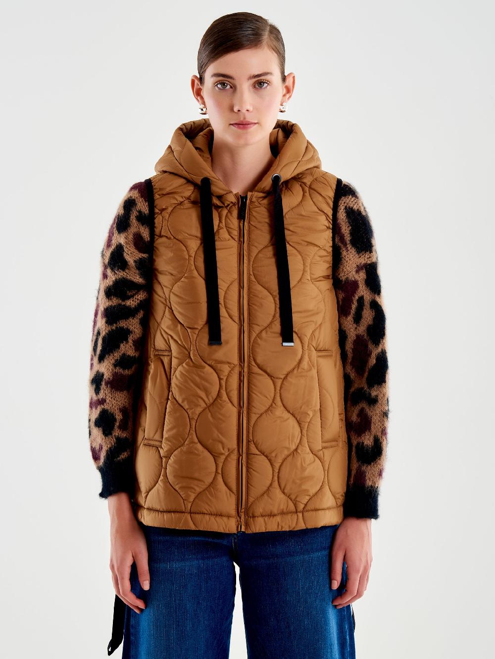 Vicolo Cappotto con Gilet Imbottito Cammello Ritorno libero