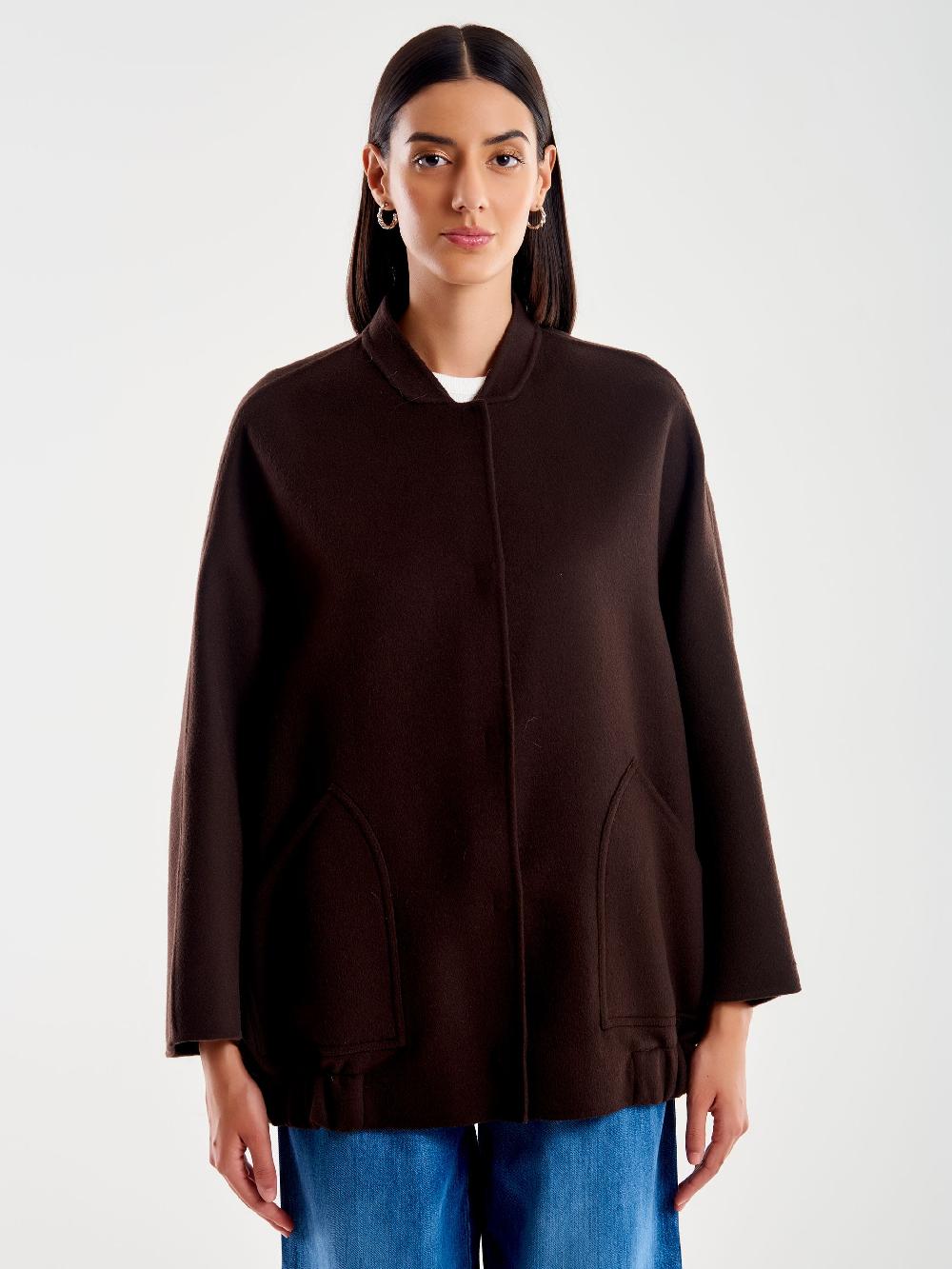 Vicolo Bomber in Misto Lana Marrone Ultimo giorno