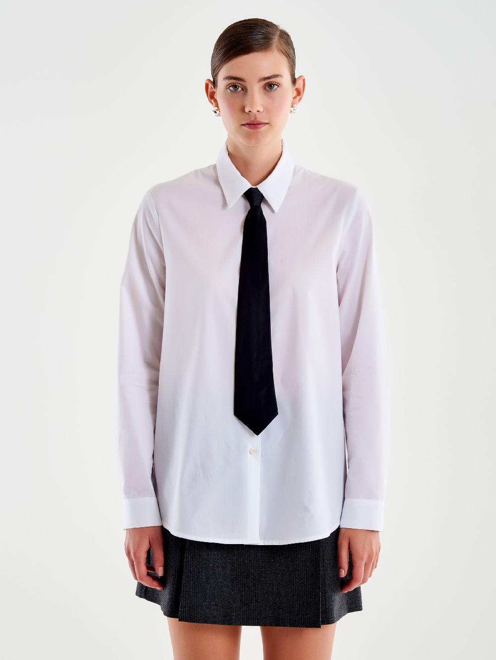 Vicolo Camicia con Cravatta Bianco Offerta speciale della fabbrica