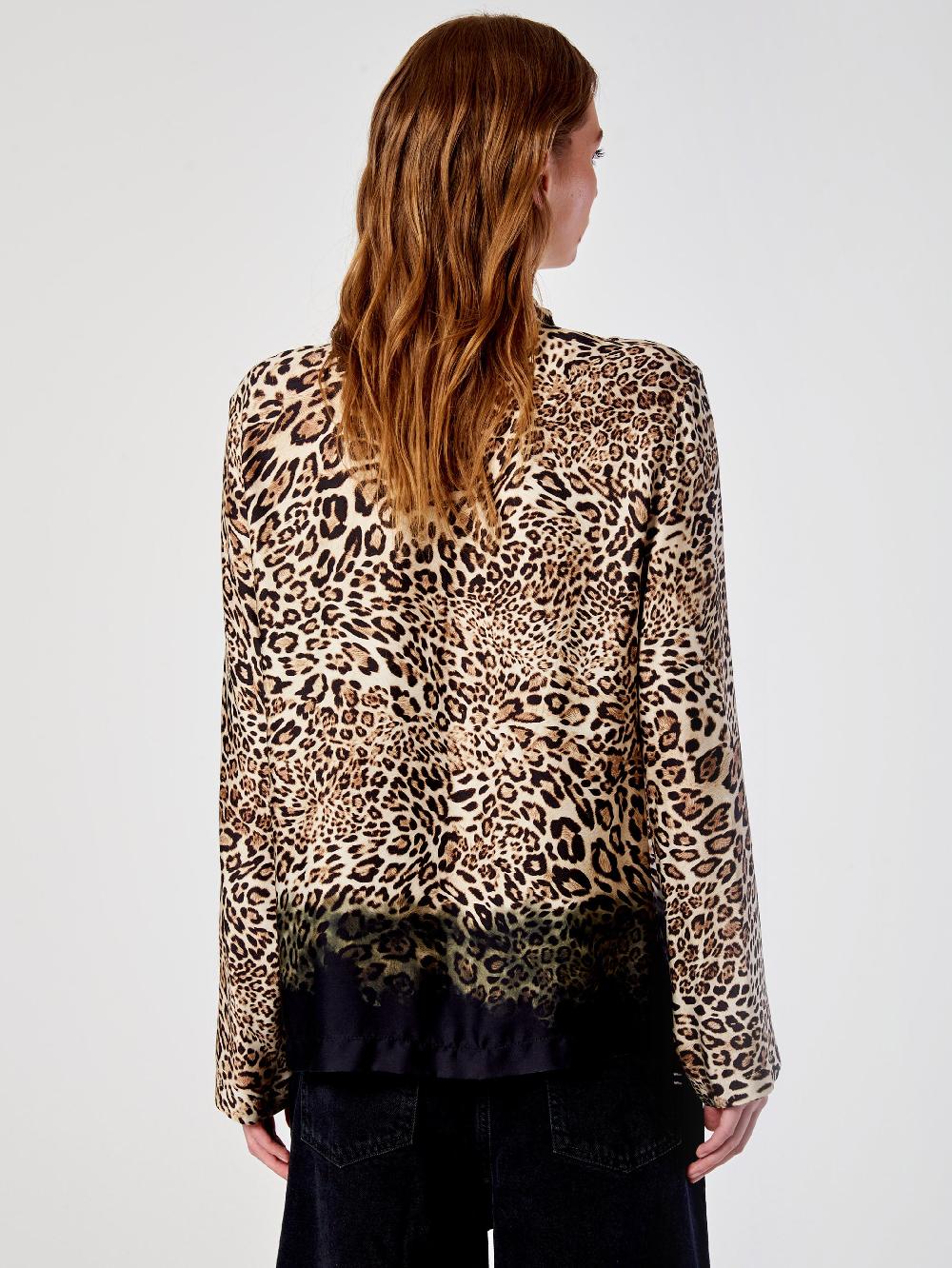 Vicolo Camicia Animalier SfumataBeige Trasporto libero internazionale