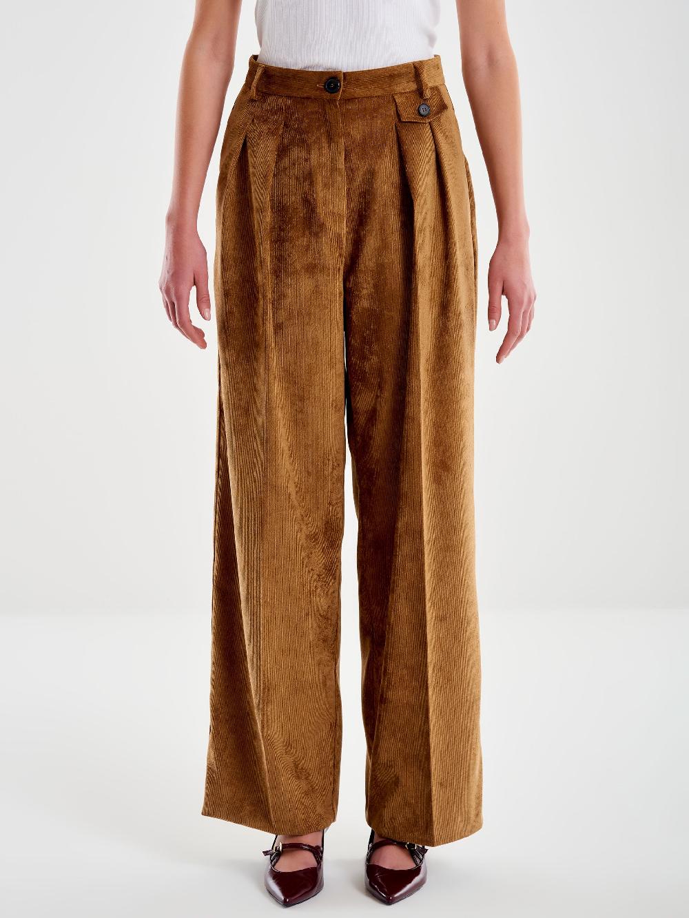 Vicolo Pantalone in Velluto a Coste Cammello 50% di sconto per tempo limitato