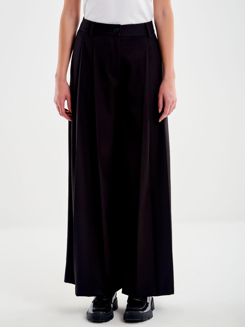 Vicolo Pantalone Ampio Doppia Piega Nero 2025