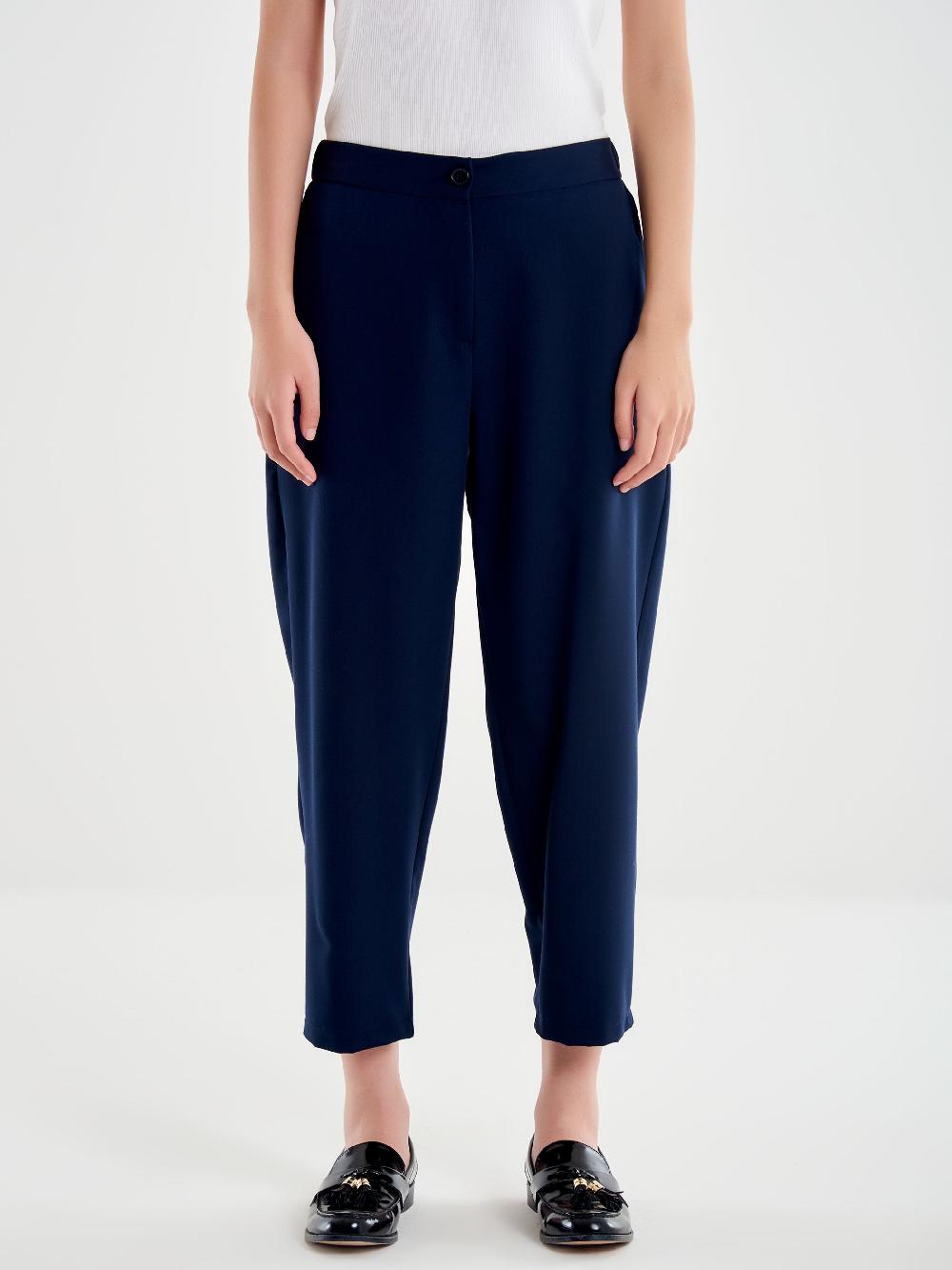 Vicolo Pantalone Carrot Fit Blu In Linea