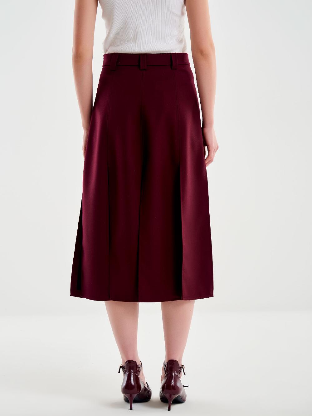 Vicolo Gonna Midi con Spacchi Bordeaux Acquista Ora