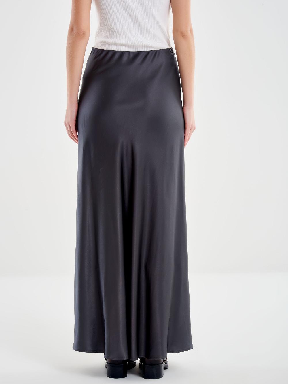 Vicolo Gonna Satin Lunga Grigio Shopping Online