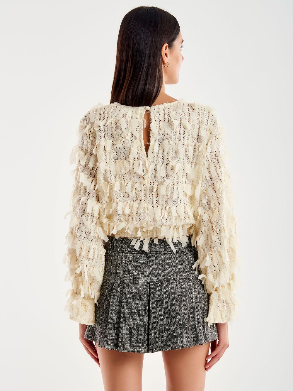 Vicolo Top in Pizzo Sfrangiato Bianco Offerta