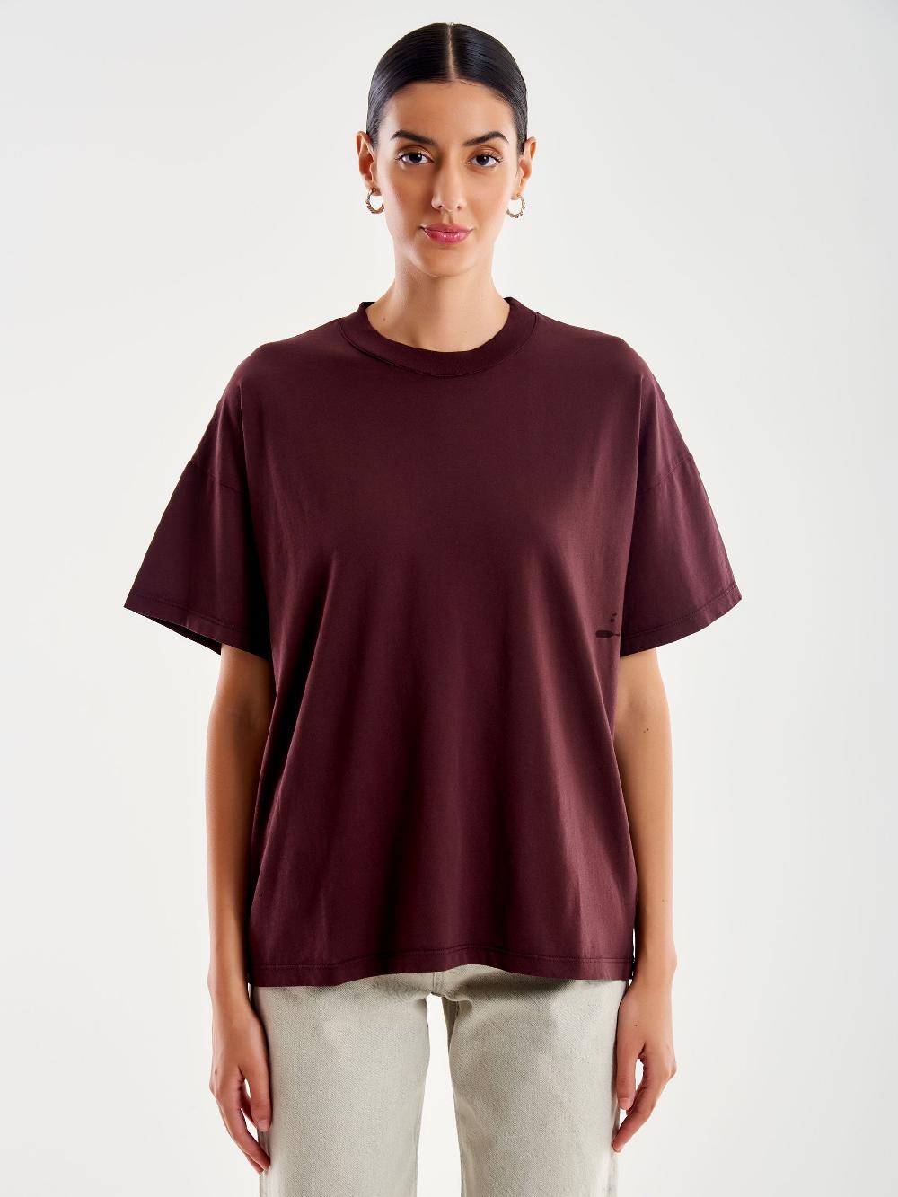 Vicolo T-Shirt Basic Over Bordeaux Online