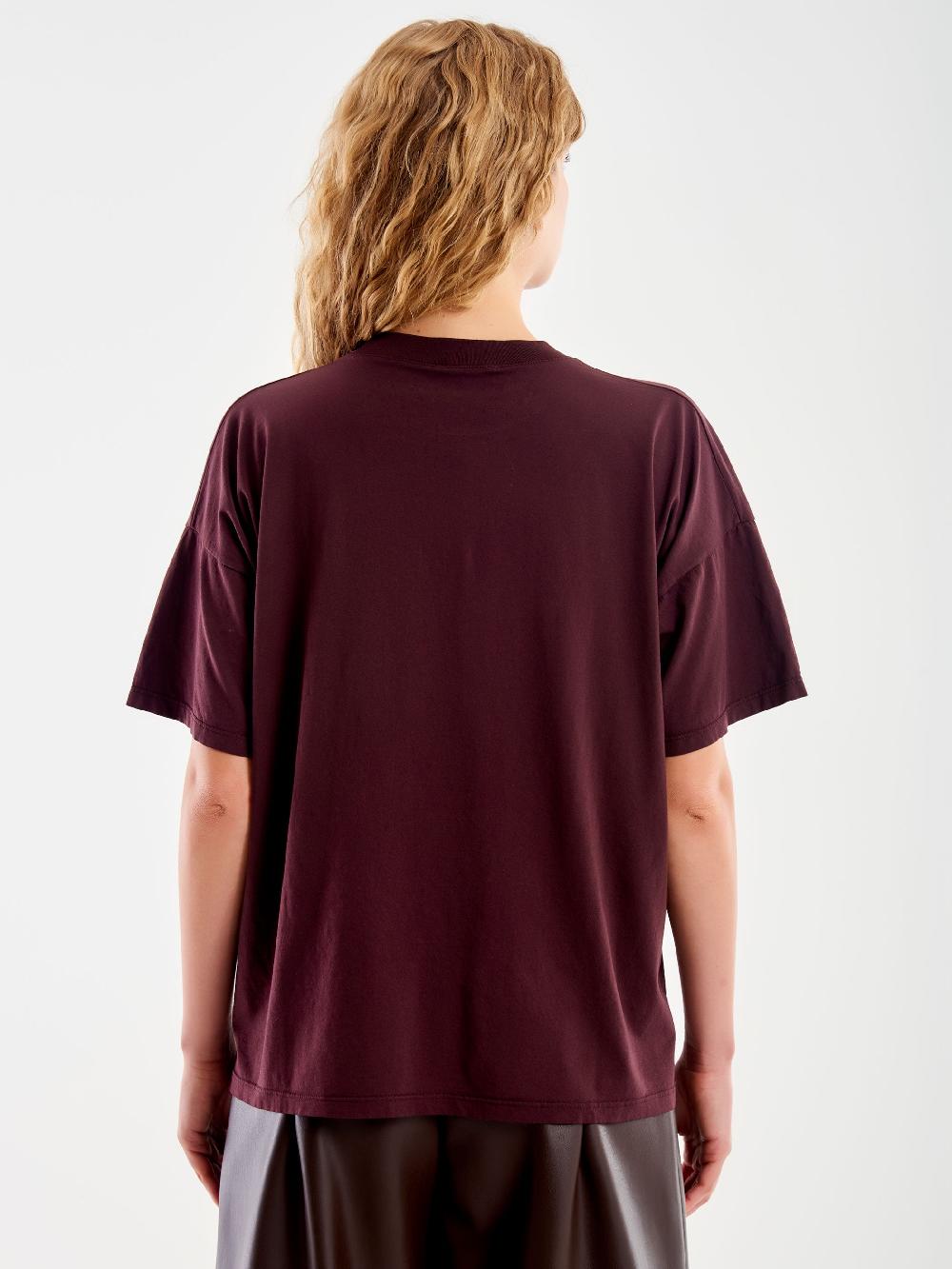 Vicolo T-shirt Varsity "Los Angeles" Bordeaux In Vendita