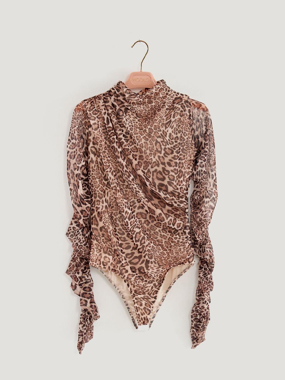 Vicolo Body con Arriccio Animalier Cammello Hotsell