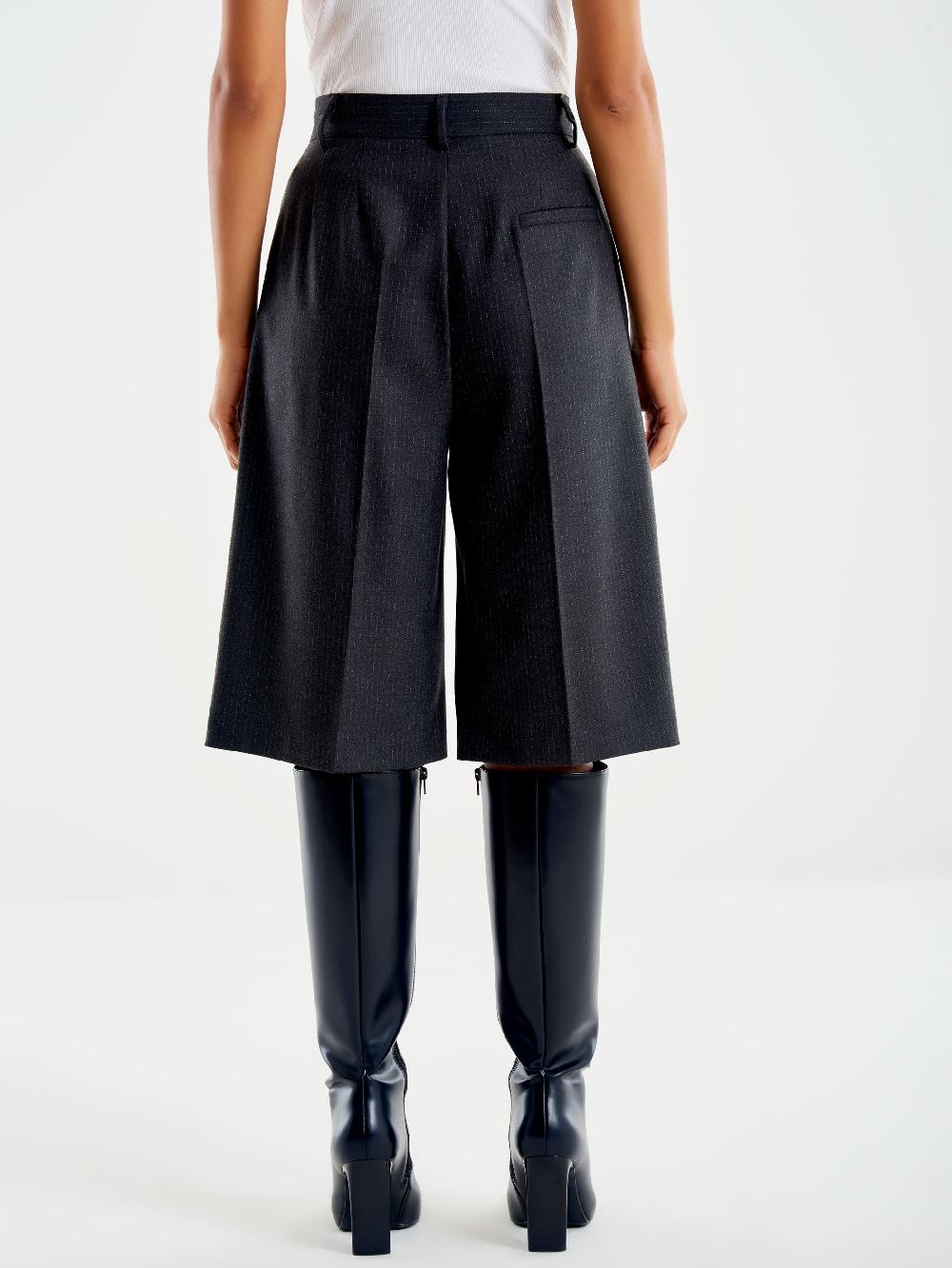 Vicolo Bermuda Gessato Lurex Grigio In Saldo