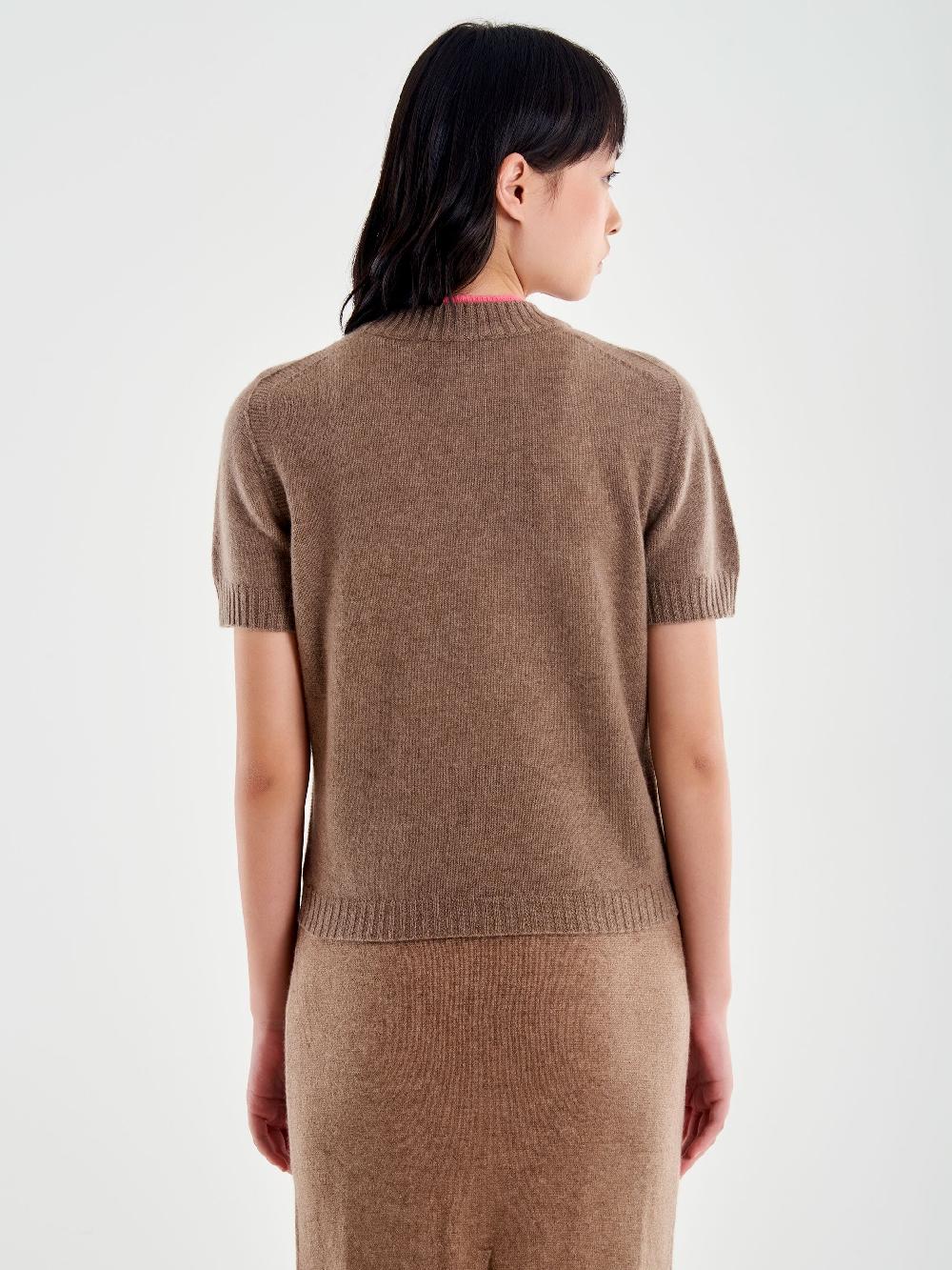 Vicolo Pull Bicolor Misto Cashmere Marrone Offerta speciale